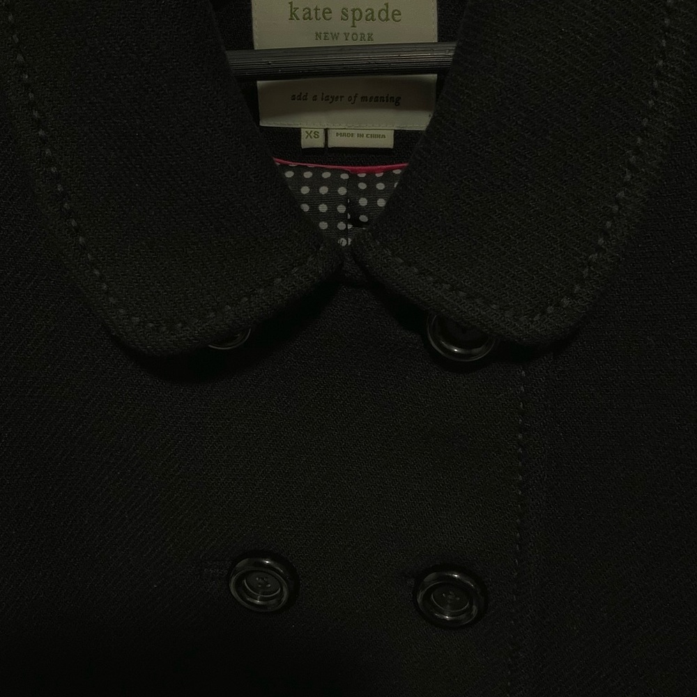 Kate Spade 78%Wool Black Coat Double Button XS - Picture 9 of 9